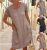 Great Womens Crew Neck Short Sleeve Summer Midi Dress Pocket Solid Casual Loose Dress 2021