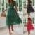 Awesome Summer Women’s Vintage A-Line Maxi Dress Short Sleeve Ruffle Pleated Sundress 2021