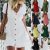 Great Women Summer Short Sleeve Solid V Neck Button Mini Dress Casual Short Sundress  2021