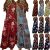 Great Women Summer Holiday Tank Top Dress Boho Floral Print Maxi V Neck Swing Sundress 2021