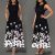 Amazing Women Black Floral Long Maxi Summer Casual Dress Sleeveless Party Cocktail Dress 2021