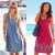 Awesome Womens Round Neck Sleeveless Printed Loose Dress Floral Casual Beach Sundress 2021