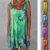Awesome Women Summer Loose Sleeveless Tie-dye Print Dress Casual V Neck Beach Sundress 2021