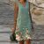 Amazing Women Sleeveless V Neck Plus Size Dress Floral Print Linen Casual Summer Dresses 2021