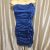 Awesome Bebe Metallic Royal Blue Cocktail Dress Size S Strapless Ruffle Prom Wiggle  2019
