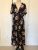 Great Black Floral Tea Length Dress Size Small 2018 2019
