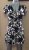 Awesome Black & White Floral V-neck Dress Size Small 2019
