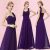 Cool Ever-Pretty One-shoulder Chiffon Bridesmaid Dress Long Evening Prom Gown Purple 2018 2019