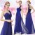 Amazing Ever-Pretty One-shoulder Chiffon Bridesmaid Dress Long Evening Sapphire Blue 2018