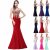 Great Long Evening Formal Party Dress Prom Ball Gown Bridesmaid Mermaid Applique Sheer 2018 2019