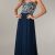 Great NWT RETIRED Sean Collection Designer Navy Blue Long Formal Prom Gown Dress XS 2 2018 2019