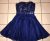 Amazing Sherri Hill Cocktail Homecoming Short Prom Dress  Blue Beaded Size 6 Strapless 2019