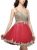 Great US Shipping Women Short Tulle Backless Dress Homecoming Beaded Prom Party Dress 2018 2019