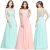 Amazing US Stock Maxi Long Chiffon Bridesmaid Dresses Women Prom Party Gowns Pink Mint 2018