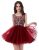 Amazing US Women’s Short Sheer Neck Prom Gowns Tulle Beaded Homecoming Dress 2019