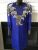 Great Vintage Laurence Kazar Blue Gold PROM Silk Sequin Beaded COCKTAIL Dress S 2019