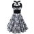 Awesome Vintage Style Sleeveless 3D Skull Floral Printed Women Dress 2019
