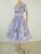 Amazing Vtg 50s Lavender Chiffon Over Floral Cotton Full Skirt Cocktail Party Dress M 2018