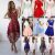 Cool Womens Evening Formal Party Prom Bridesmaid Short Mini Dress Lace Tunic Swing US 2019
