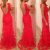 Amazing Women’s Long Evening Prom Gown Formal Bridesmaid Cocktail Party Lace Dress Red 2018