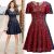 Cool Women’s Vintage Floral Lace V-Neck Cocktail Party Prom Swing A-line Mini Dress 2019